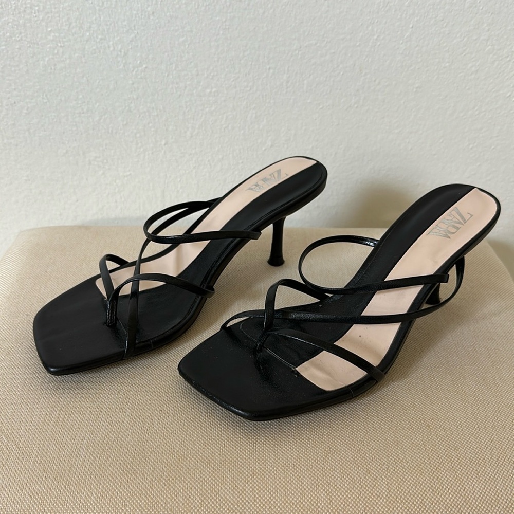 ZARA | Elegant Kitten Heel Sandals